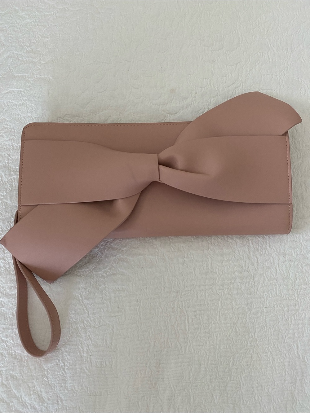 A new day Blush Bow Wristlet Clutch